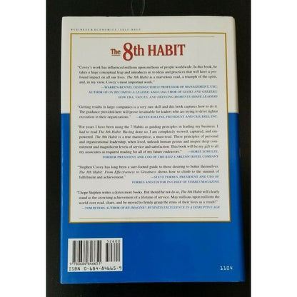 The 8th Habit: From Effectiveness to Greatness by Stephen R. Covey -Preowned