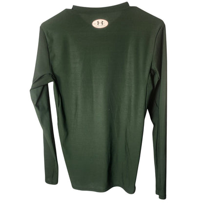 Under Armour Mens HeatGear Long Sleeve Athletic Shirt Green Size Large