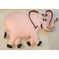 Handmade Ceramic Pink Elephant Wall Hanging - Approx 9.5" X 7" - Cute, Pink