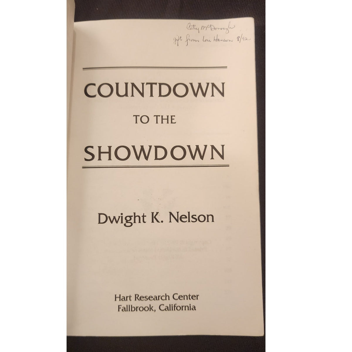 Countdown to the Showdown Dwight K Nelson 1992 Hart Research 1878046098 SDA
