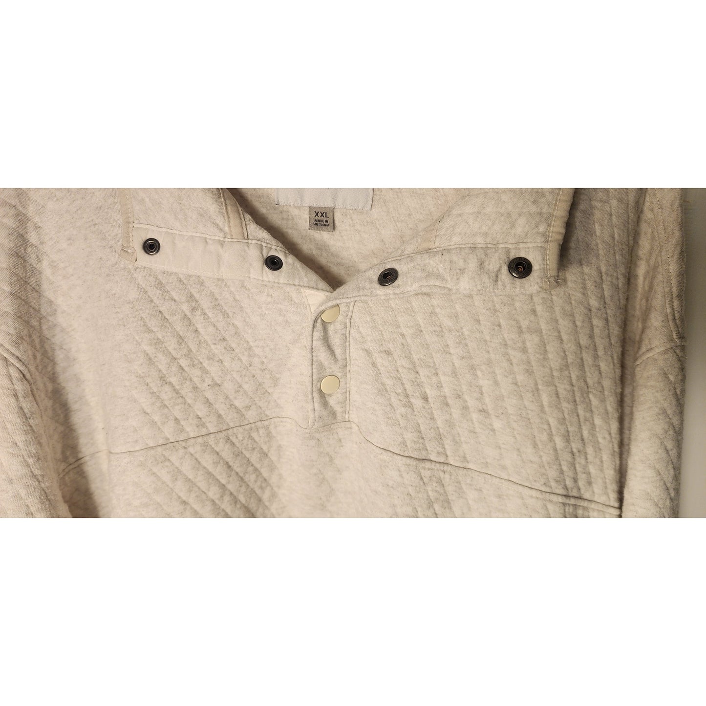 Goodfellow Co Mens Waffle Knit Quarter Snap Pullover Sweater Light Gray XXL