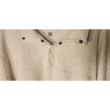 Goodfellow Co Mens Waffle Knit Quarter Snap Pullover Sweater Light Gray XXL
