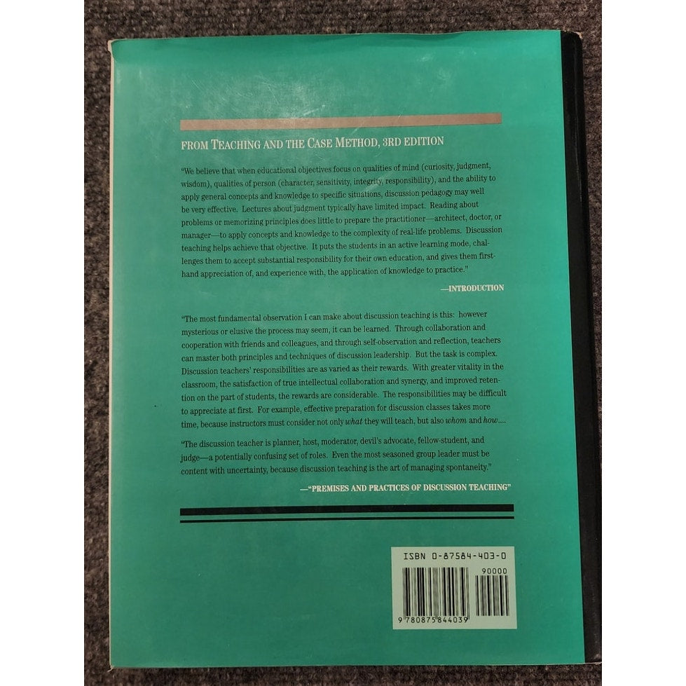 Teaching and the Case Method 3rd Edition Hardcover Barnes Christensen Hansen