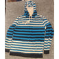 Empyre Striped Lightweight Hoodie Mens Size Large Blue Black White Knit Tee Shirt