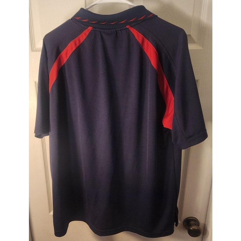 National Guard Mens Short Sleeve Polo Shirt Navy Blue Red Size L Large