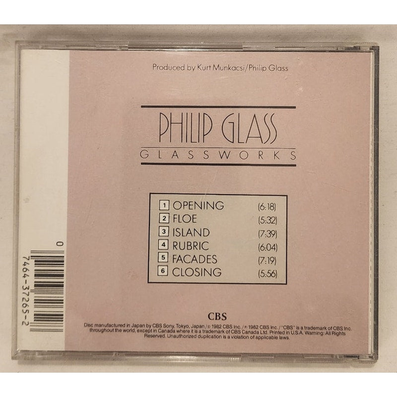 Philip Glass – Glassworks CD (1982) Minimalist Classical – Tested & Working