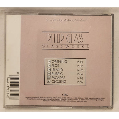 Philip Glass – Glassworks CD (1982) Minimalist Classical – Tested & Working