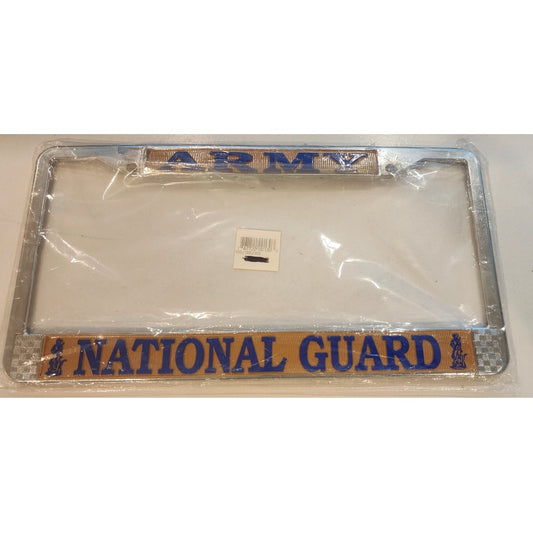 Genuine National Guard License Plate Frame Vintage Metal New Factory Sealed