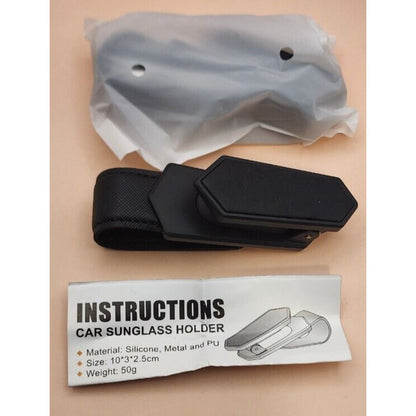 Car Sunglasses Holders - Attach to Visors - 2 pack - BLACK
