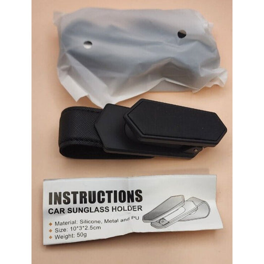Car Sunglasses Holders - Attach to Visors - 2 pack - BLACK