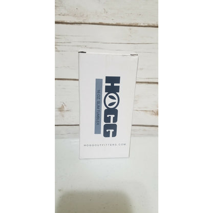 Hogg 16 Oz. slim tumbler. Brushed Steel. Nice, new. Free shipping in USA
