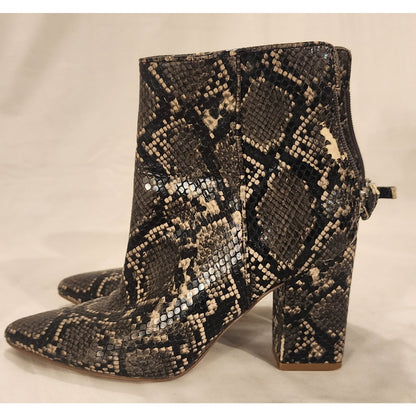 Steve Madden Retrograde Snake Print Ankle Boots Women's Size 5.5 M Grey
