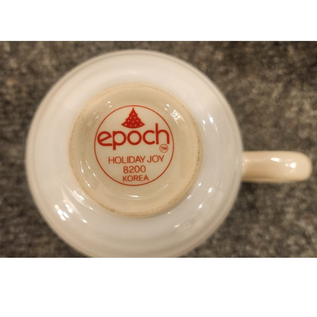 Set of 12 Vintage Epoch Holiday Joy 8200 Christmas Coffee Mugs Cups