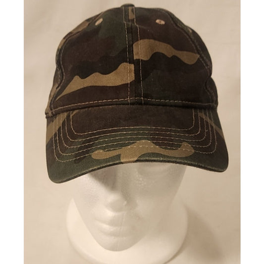 Woodland Camo Adjustable Hat Green Brown Outdoor Cap