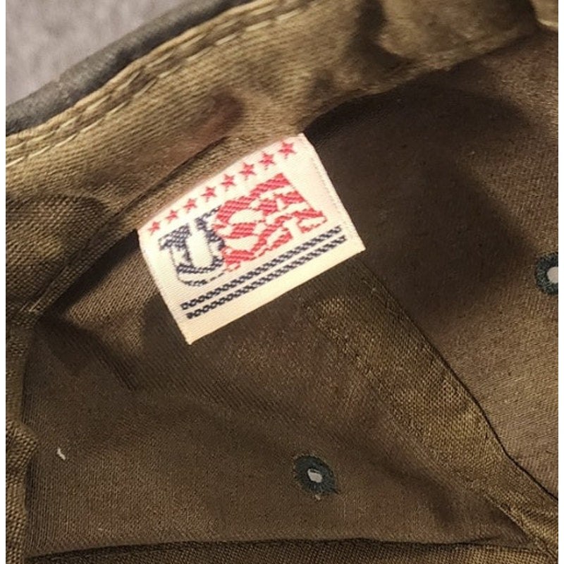 Vintage Border Patrol Camo Baseball Hat Cap Embroidered Made In USA Woodland