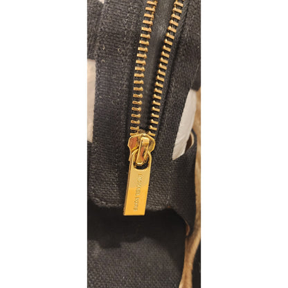 Michael Kors Damita Black Canvas Wedge Sandals Women's 10M Original Box