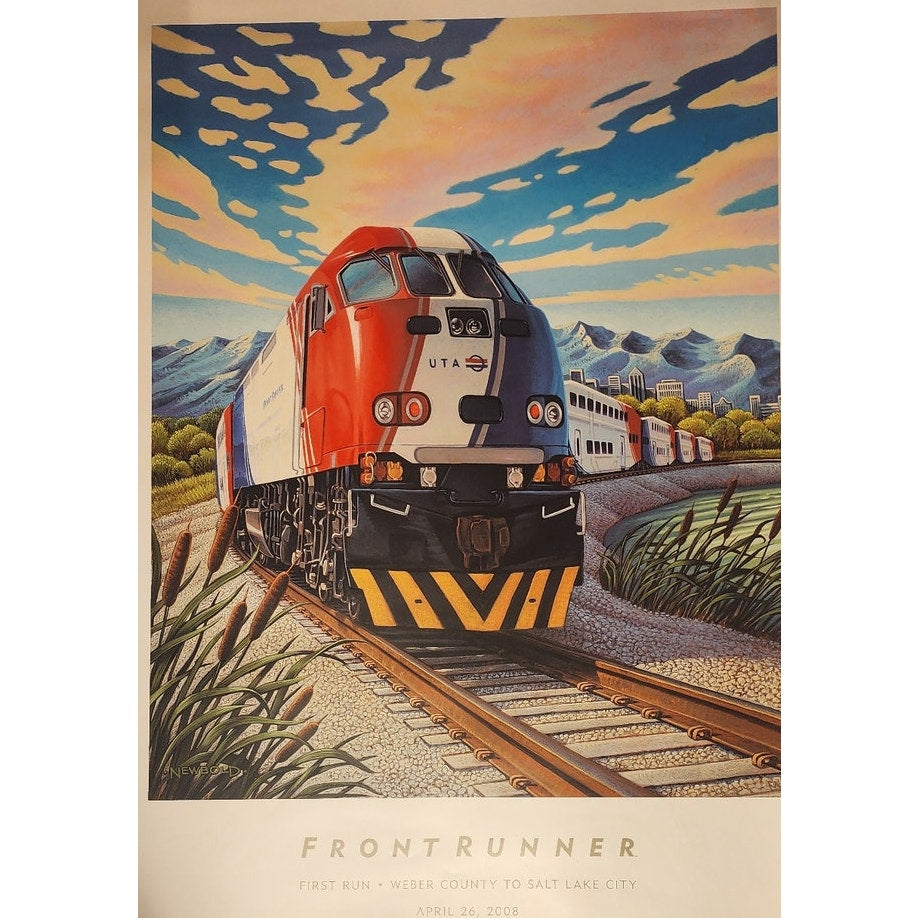 Vintage 2008 Utah Transit Authority FrontRunner Commuter Rail Poster UTA Boxed