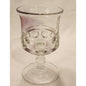 Vintage Indiana Glass Kings Crown Faded Cranberry Thumbprint Water Wine Goblet