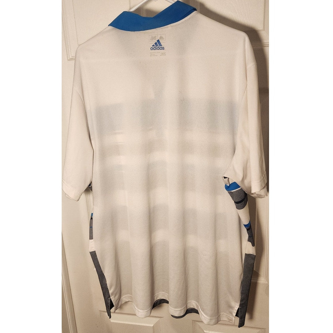 Adidas Climacool Mens 2XL Short Sleeve Golf Polo Shirt Blue Striped