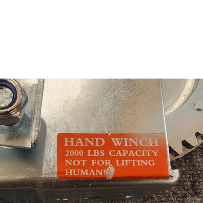 2000 Lb Heavy Duty Hand Crank Winch with Hook and Handle Unused Surplus
