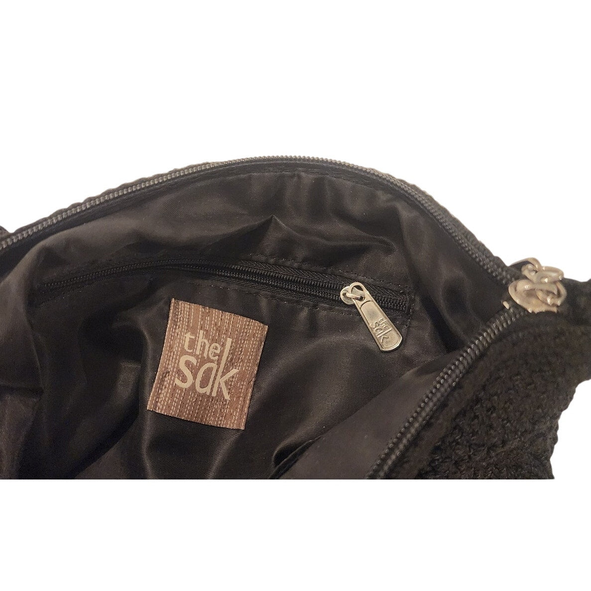 The Sak Black Crochet Knit Clutch Shoulder Bag Purse Boho New Without Tags NWOT