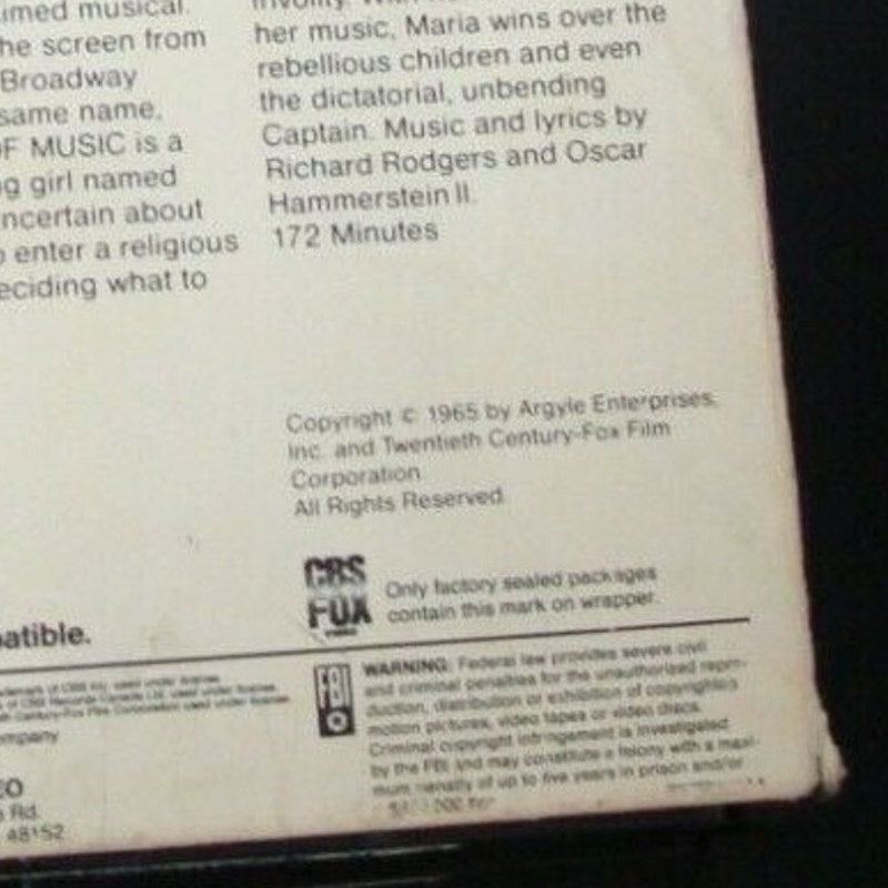 The Sound of Music, VHS, 2 Tape Set - preowned in good shape