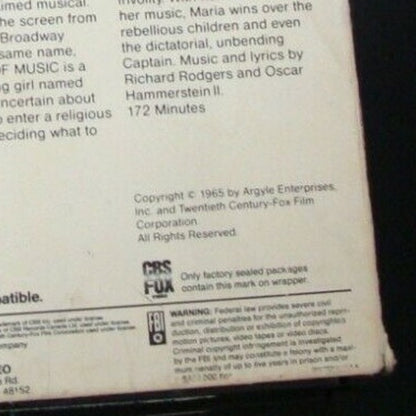 The Sound of Music, VHS, 2 Tape Set - preowned in good shape