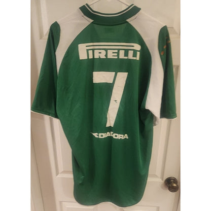 Vintage Diadora Inter Milan Green Soccer Jersey Pirelli #7 Men's Large