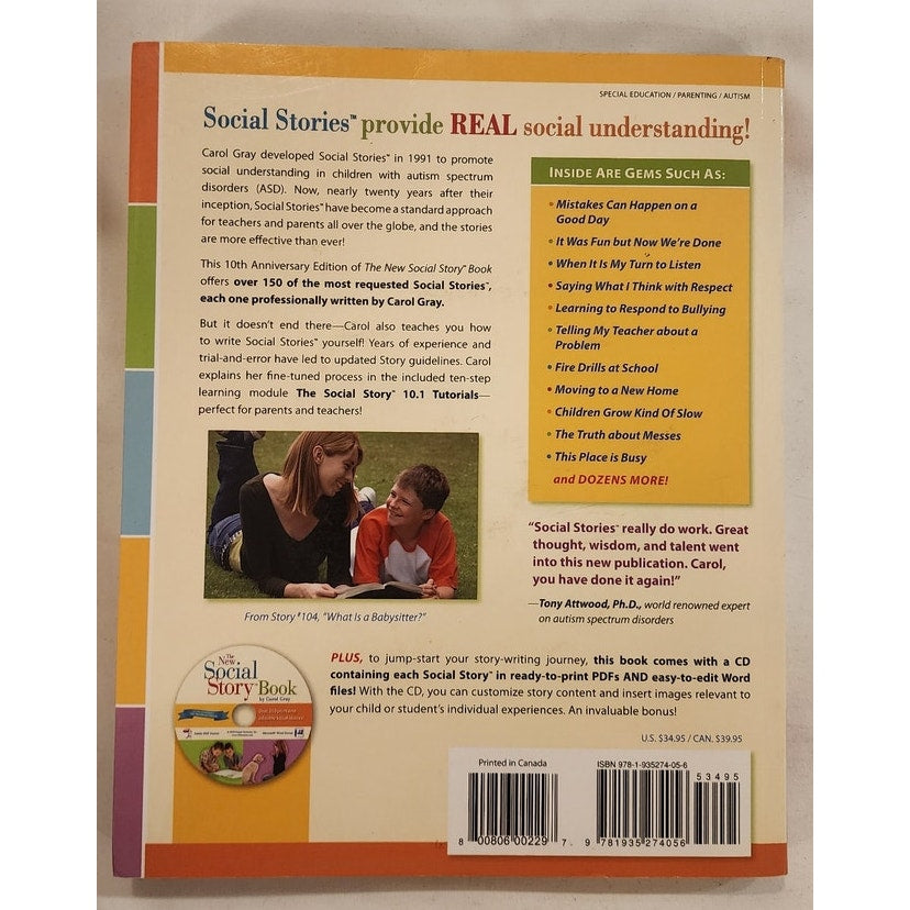 The New Social Story Book 10th Anniversary Edition by Carol Gray w/ CD