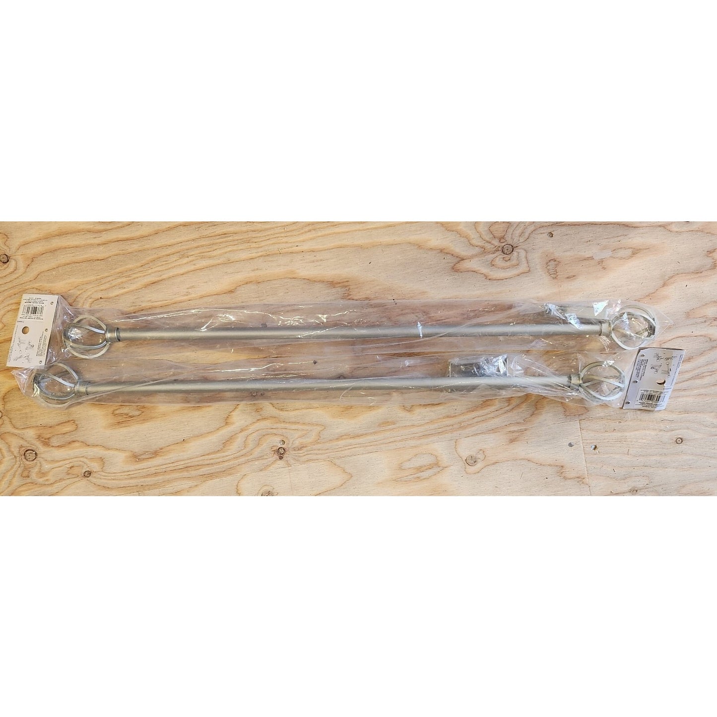 Lot of 2: Kenny Decorative End Curtain Rods, 28-48", Nickle, 042437030977