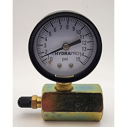 HydraPro - 15 PSI - Gas Test Gauge - 3/4" IPS Connection - 2 Inch Face