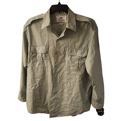 SCP Garrison Collection Shirt 17.5x34/35 Green Button Up Military
