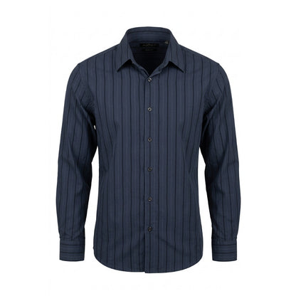 AXIST Modern Fit Button‑Up Shirt XL Blue Striped Wrinkled Good Shape