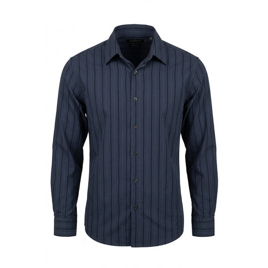 AXIST Modern Fit Button‑Up Shirt XL Blue Striped Wrinkled Good Shape