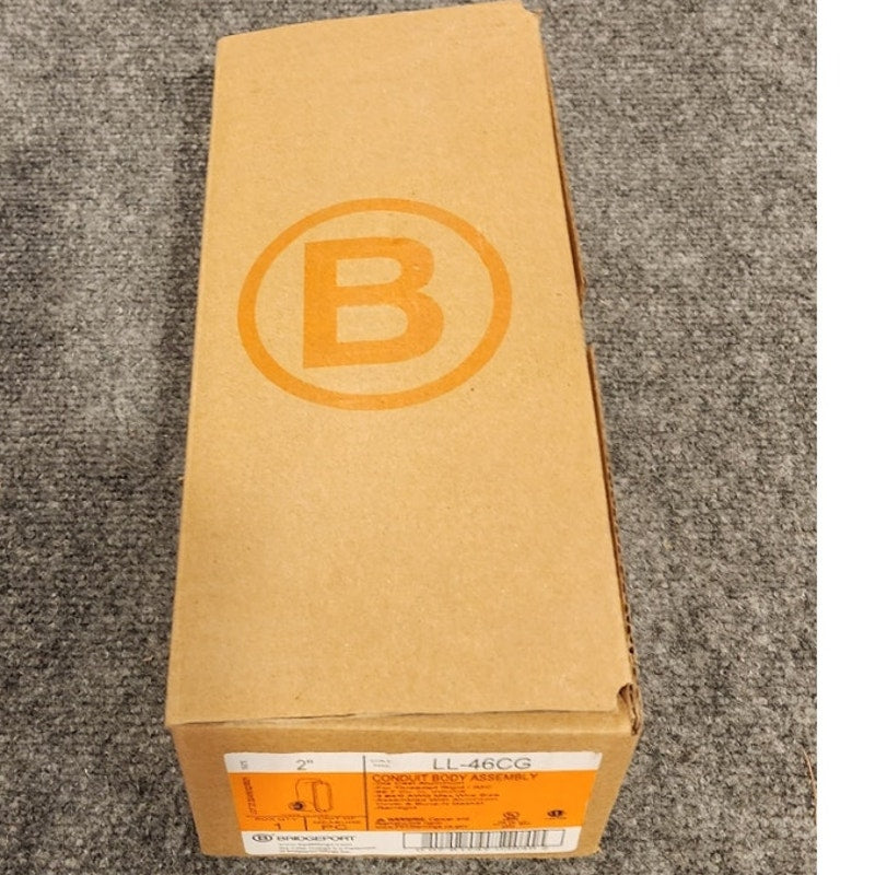 Bridgeport LL-46CG 2 in Conduit Body Aluminum Cover Neoprene Gasket Kit Open Box