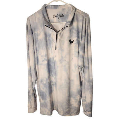 Bad Birdie Mens 1/4 Zip Pullover Golf Sweater Long Sleeve Tie Dye Size XXL