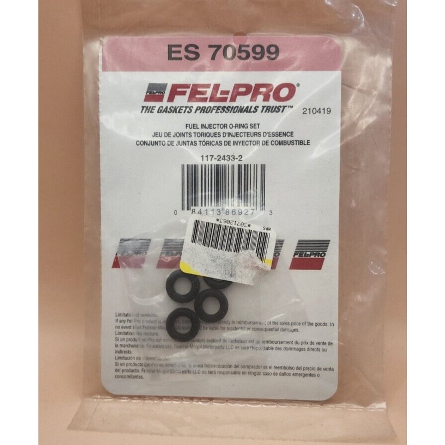 Fel-Pro -Fuel Injector O-Ring Set of 4 - ES 70599 - Fits GM, see Picture 2