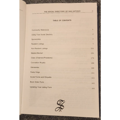 Vintage 1993 Social Directory of San Antonio Inc Hardcover Book Texas Register