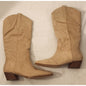 Coutgo Women’s Western Cowboy Boots Tan Suede Size 8 – NEW