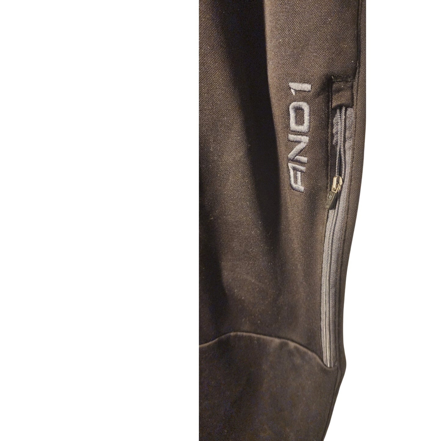 Mens Size 2XL Black Track Pants Windbreaker Athletic Warm Up Side Ankle Zip 2EG