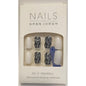 Striped Nails and Plain White - 24 Piece Set - NEW