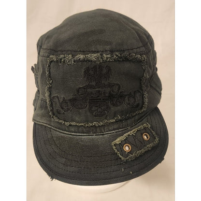 HEADERS Distressed Military Cadet Cap NWT Black Army Style Hat
