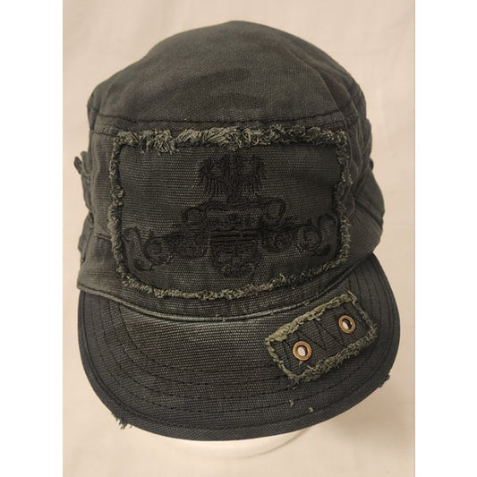 HEADERS Distressed Military Cadet Cap NWT Black Army Style Hat