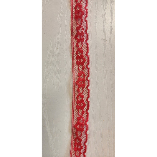 Vintage Wrights 3/4 in. Red Woven Edge Trim Ribbon Spool 150+ Yds Pattern 23666