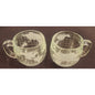 Nestlé World Map Glass Mugs – Set of 2 – Vintage Globe Etched Cups