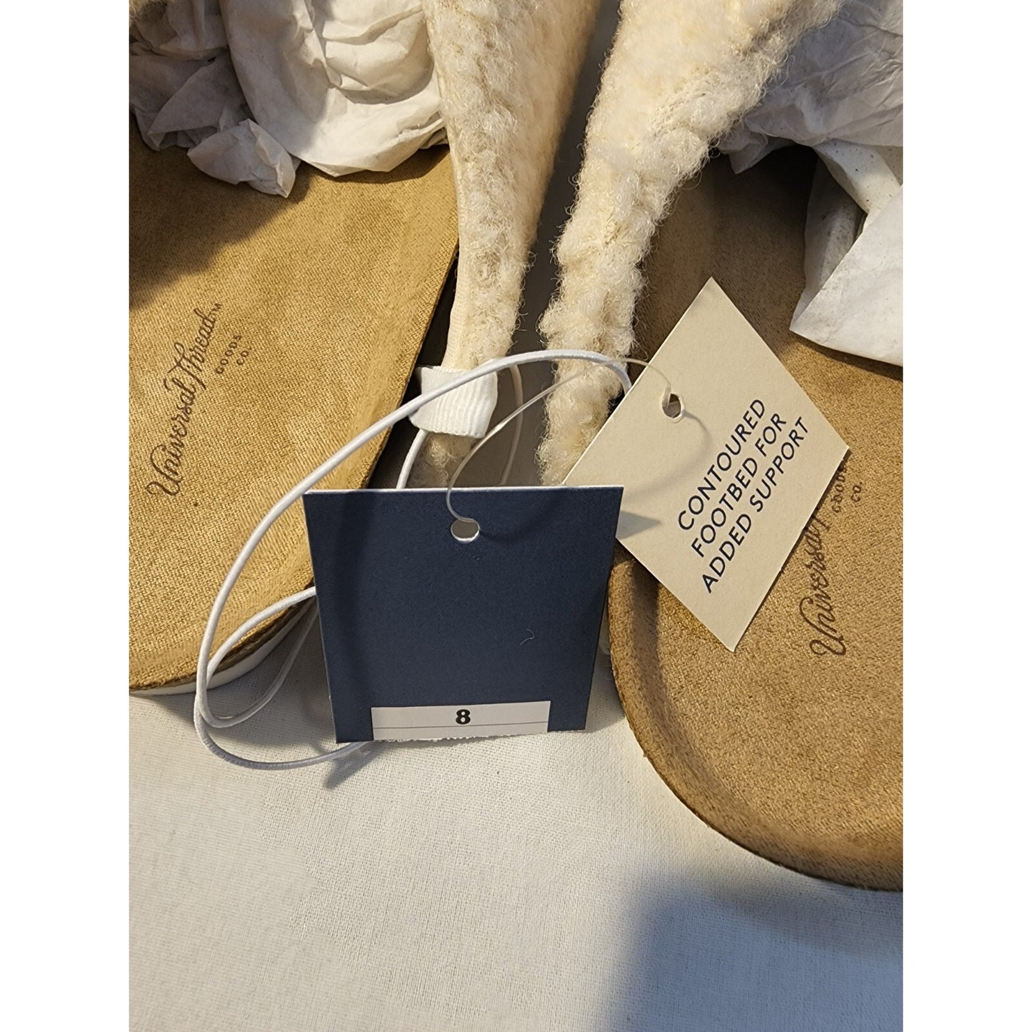 BEV FLATS - Contoured Footbed for added support- CREAM - 8 - Universal Thread