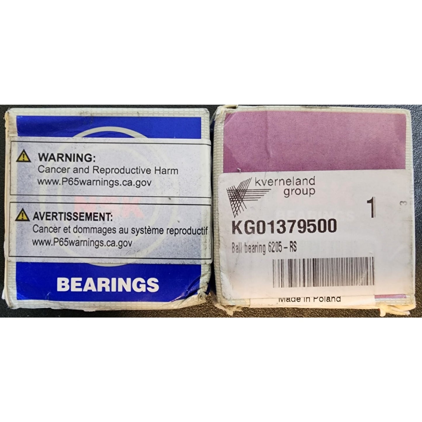Two (2) - KGO1379500 - Ball Bearing 6205-RS - kverneland group - NEW