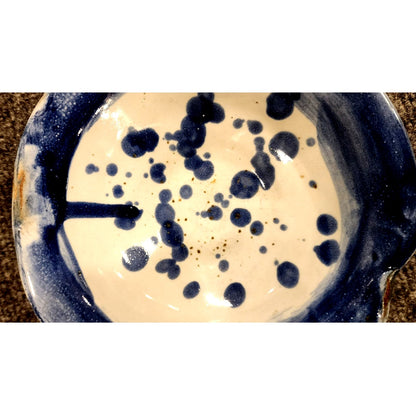 Handmade Ceramic Studio Art Bowl Brown Glaze Round Footed Dish