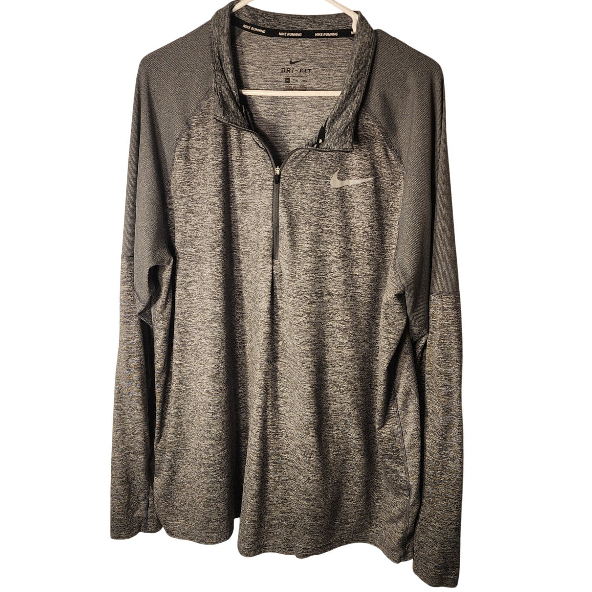 Nike Dri-FIT Mens XXL Long Sleeve 1/4 Zip Pullover Shirt Gray Heather Athletic