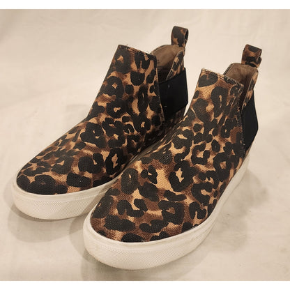 Steve Madden Crushin Leopard Print Platform Slip On Sneakers Women's 8M